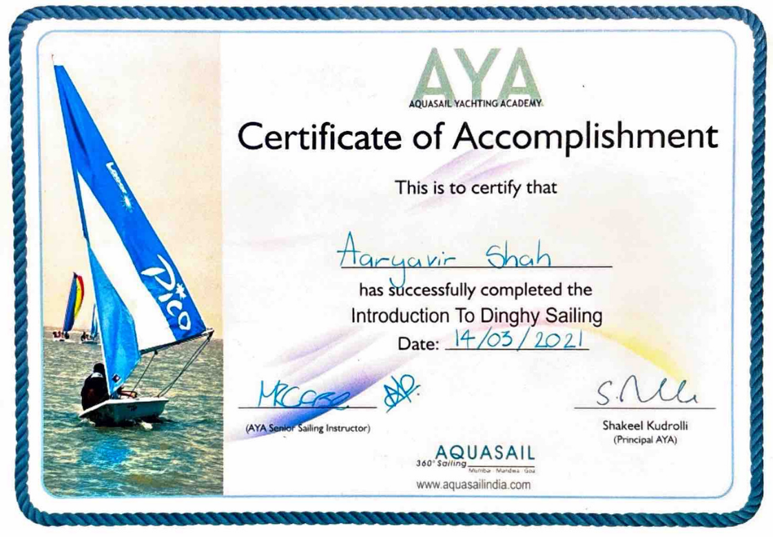 AYA Introduction To Dinghy Sailing 2021